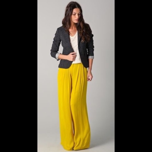rag & bone Pants - Rag & Bone Yellow Silk Pants